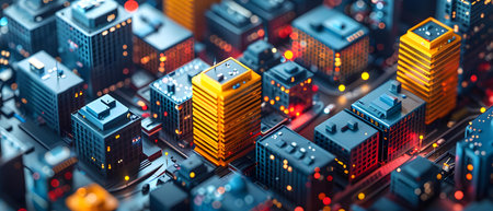 Abstract futuristic city background. 3d rendering, 3d illustration.の写真素材