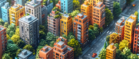 Cityscape of the city. 3D illustration. 3D rendering.の写真素材