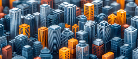 3d illustration of skyscrapers on the background of the cityの写真素材