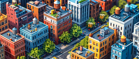 Cityscape of a modern city. 3d render illustration, 3d illustration.