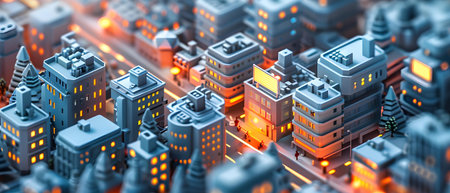 Abstract city concept background. 3d illustration, 3d render.