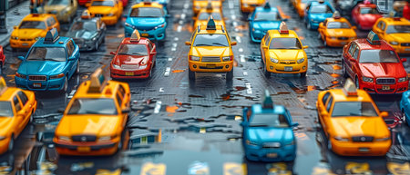 Lego city on the streets of the cityの写真素材