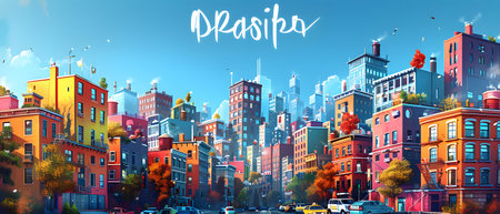 Daylight Saving Time (DST). Urban landscape. Vector illustration.の写真素材