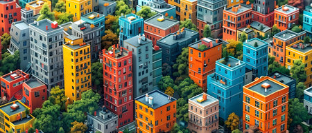 3d render of multi-storey buildings in the city.の写真素材