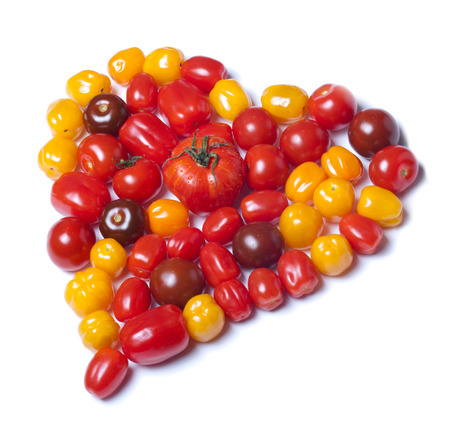 Heart shaped tomatoesの写真素材