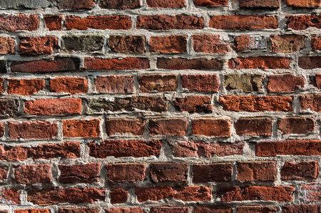 Old grunge red brick wall background with copy space