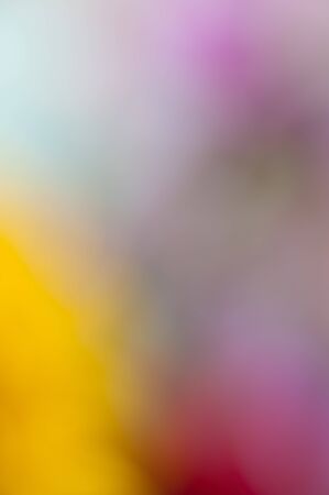 Defocused abstract background with different colours, mostly red, yellow, purpleの写真素材