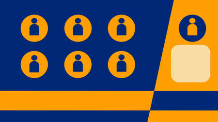 Background sport analitics, bet, team. sport, blue and yellow. Presentation with characters.のイラスト素材