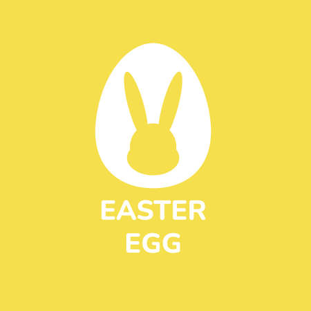 Easter Egg, Easter Bunny, Yellow Backgroundのイラスト素材