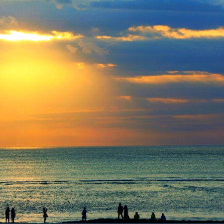 Sunset in kuta beach Bali indonesia. の素材