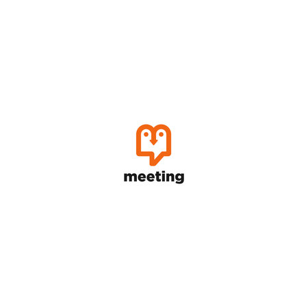 meeting logo vector designs templateのイラスト素材