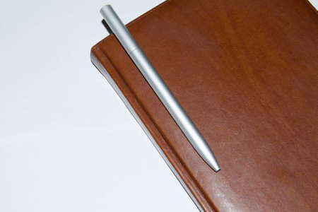 Fountain pen in a box on a white backgroundの写真素材