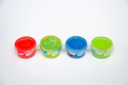 Watercolor hand painted circle shape design elements.の写真素材