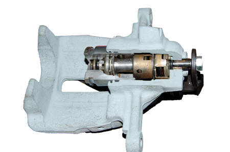 Performance braking system, New Silver racing brake caliperの写真素材