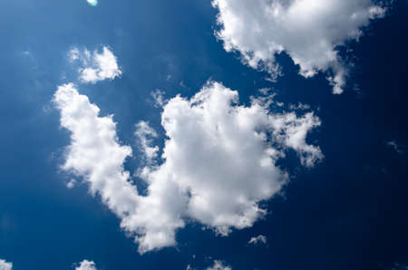 blue sky background with tiny clouds dayの写真素材