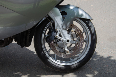 Close up of a high power chopper bike