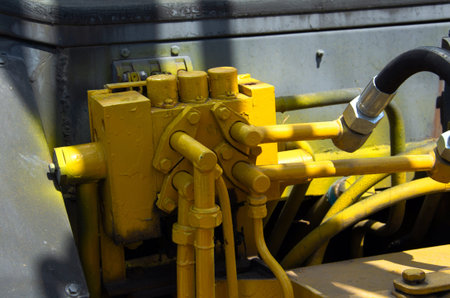 Hitch for tractors and combines.An image of a fragment of an agricultural machine.