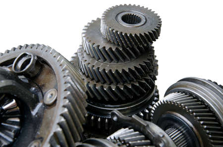 engine gears wheels, closeup view concept mechanicalの写真素材