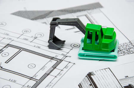 Image of several drawings for the project engineer jobsの写真素材