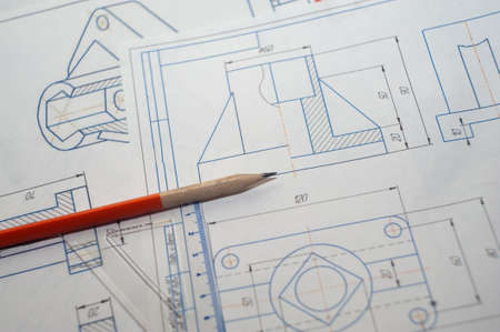 Interior designer drawing pencil illustration of a living room. Interior design projects concept, architecture.の写真素材