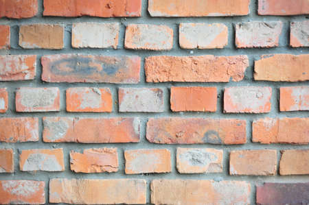 Brick wall with red brick, red brick background.の写真素材