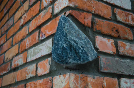 Brick wall with red brick, red brick background, texture.の写真素材