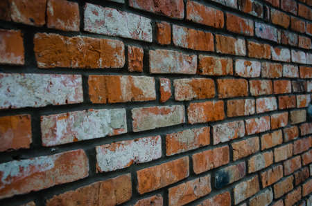 Brick wall with red brick, red brick background, texture.の写真素材