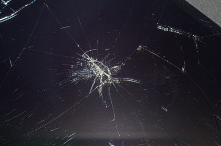 Texture broken glass with cracks. Abstract of cracked screen Smartphone from shock