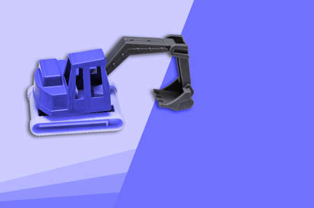 tractor, excovator, isolated on a white background, childrens toy with a place to insert textの写真素材