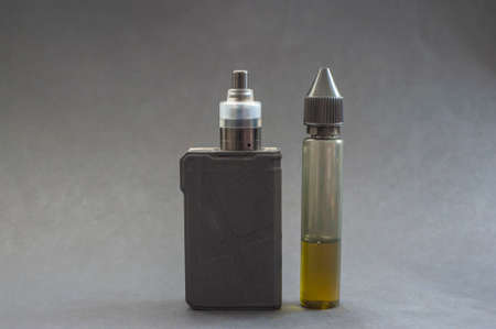big electronic cigarettes isolated on black backgroundの写真素材