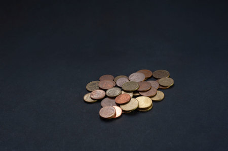 Pile of Golden coin, silver coin, copper coin, quarters,