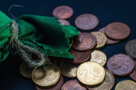 sack with the thirty silver coins biblical symbol of the betrayal of judas