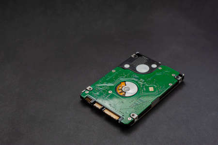 electronic circuit. Electronic printed circuit board. Part of the motherboard of a desktop computer, laptop, radio elements.の写真素材