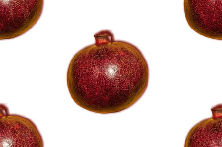 Pomegranate fruit on a white background, food red patternの写真素材