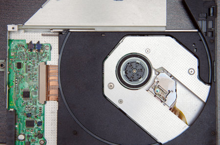 Close up of Laser head reader of CD DVD rom for desktop computerの写真素材