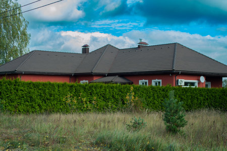 New roof, in sandwich panel similar to the tile, more beautiful and insulatedの写真素材