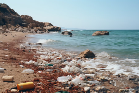 Detrimental Impact of Plastic Bottles, Packaging Materials, and Other Waste on the Shorelineの素材