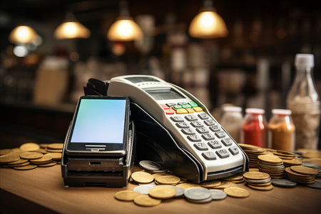 Convenient shopping experience with smartphone payment app and diverse store itemsの素材