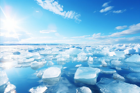Frozen Marvels. Captivating Continental Glaciers Enclosed within Expansive Polar Ice Sheetsの素材