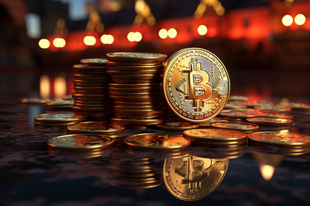 Double Exposure of Coin-Stacked Trading Platform for Financial Investment and Stock Market Tradingの素材