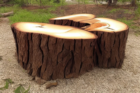 Expensive vintage furniture. Luxury quality wood processing. Exclusive coffee table made of solid wood. Tabletop with live edge and natural cracks.の素材
