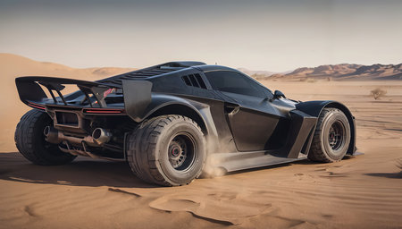 spider super car in desert near, fast car new car, luxury exotic carの素材