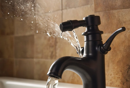 Kitchen water faucet. Water tap made of chrome materialの素材