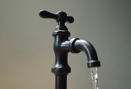Kitchen water faucet. Water tap made of chrome materialの素材