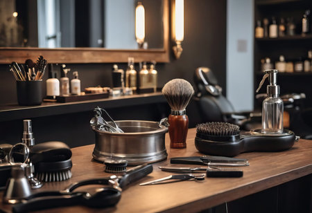 various barbershop implements in orderの素材