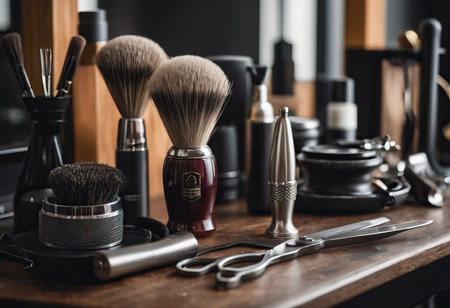various barbershop implements in orderの素材