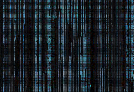 Stream of binary matrix code on the screen. computer matrix numbers. Concept of coding, hacking or crypto-currency bitcoin mining. illustration.の素材