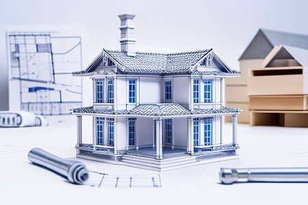 parquet of an apartment building with a layout and drawings, construction drawingsの素材