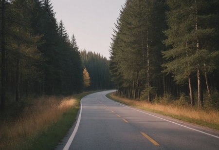 Beautiful tree lined road in the Tunnel of Trees on a drive through Emmet County from Harbor Springsの素材