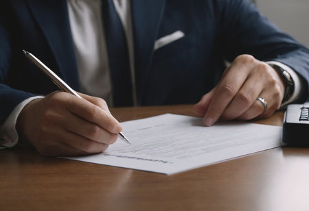 Business man sign a contract investment professional document agreement. meeting room.の素材